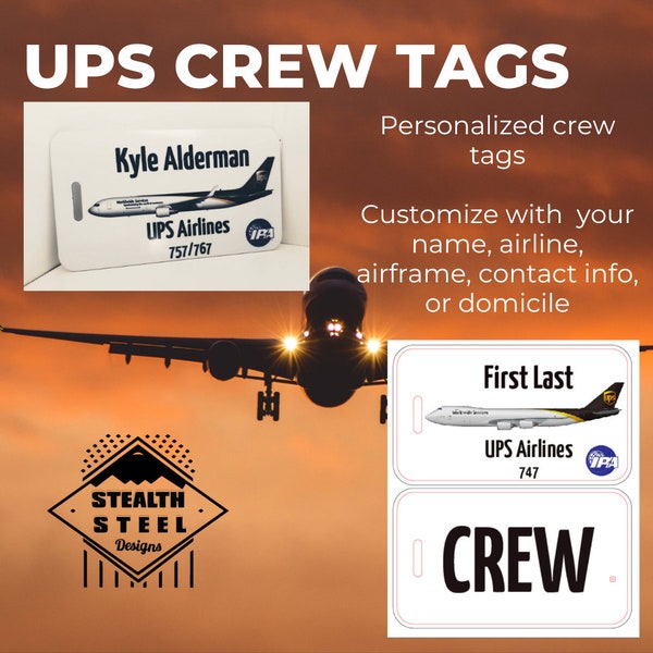 UPS Airlines Luggage Tag - crew tag - UPS pilot - 747 757 767 A320 MD-11