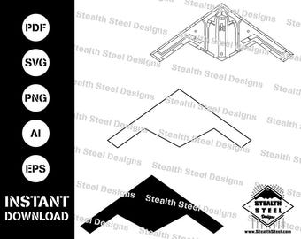 B-21 Raider Stealth Bomber Vista dall'alto SVG-AI-eps-pdf-vector