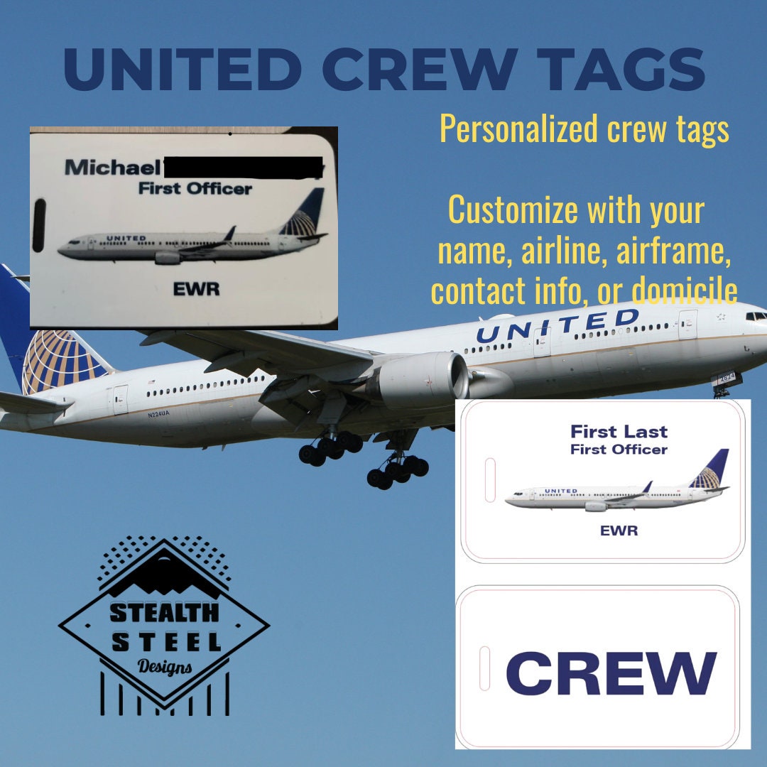 United Airlines Luggage Tag Etsy