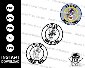 Toppa del 172° squadrone di caccia svg-ai-eps-pdf-vector