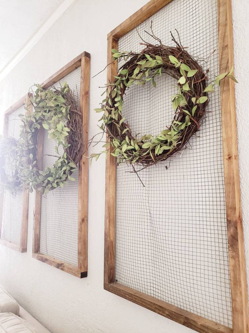En Wire Frame Jewelry Organizer Large Farmhouse Wall Image 0