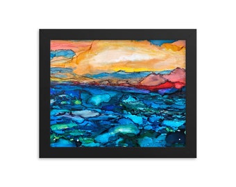 Framed photo paper poster