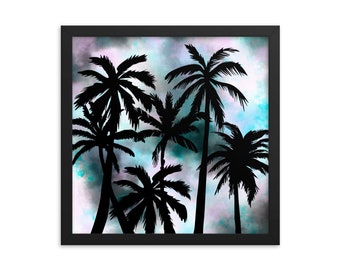 Framed photo paper poster-Sunset Palm