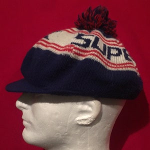 Vintage SuperBowl XX Chicago Bears vs New England Patriots Winter Beanie Syle cap / hat - Fantastic Vintage Football Piece