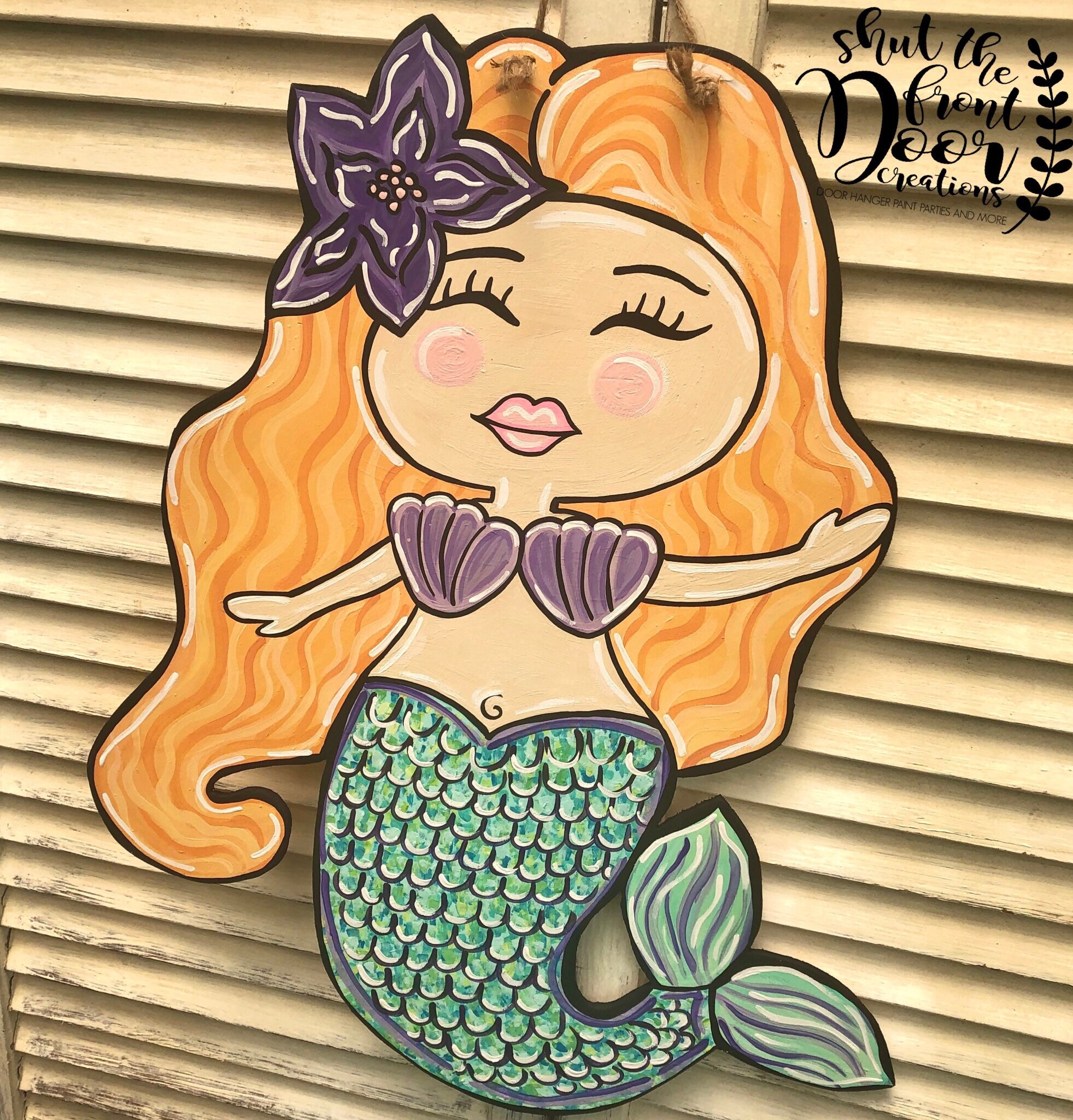 Mermaid Door Hanger Mermaid Decor Mermaid Sign Mermaid Etsy