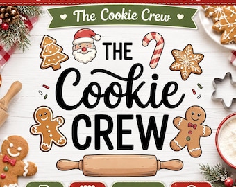 Christmas Baking Gingerbread Cookie Crew PNG Digital Download