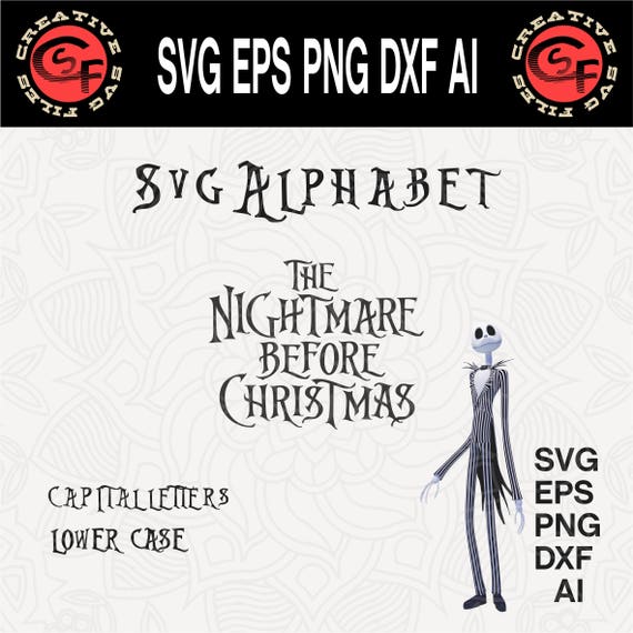 Download Nightmare Before Christmas svg Svg alphabet Cricut font svg