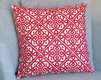 Modern Red Accent Pillow Cover - Housewarming Gift