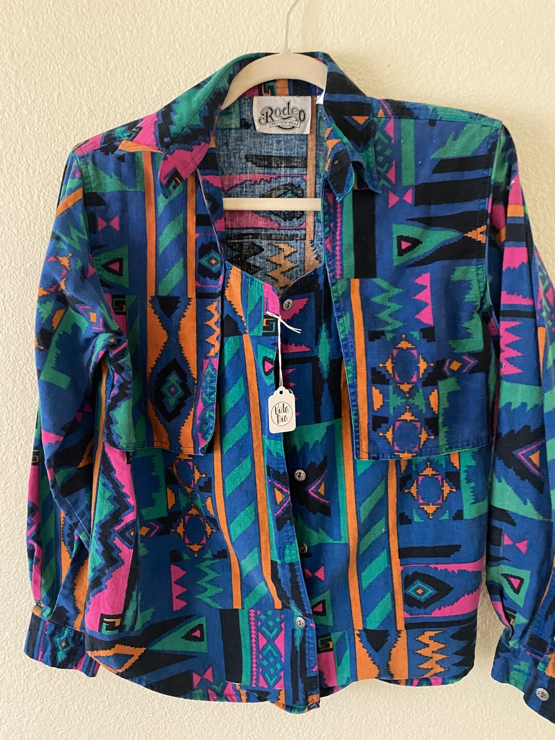 Rodeo Western Wear Button up With Shoulder Paddings | Small - Etsy