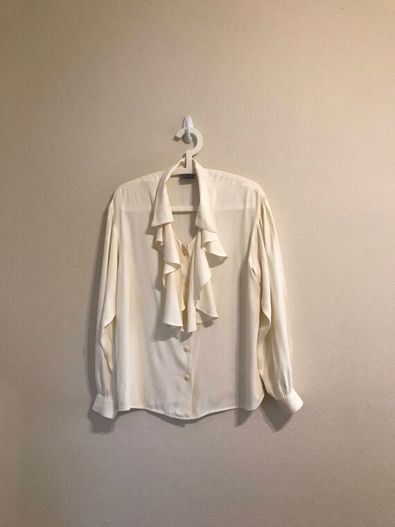 Retro Sand Crinkle Button Down Blouse