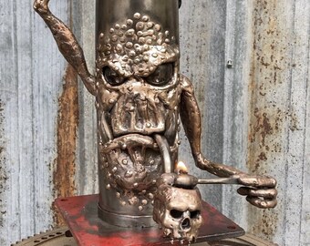 Fire extinguisher "Grumpy" metal sculpture oil lamp