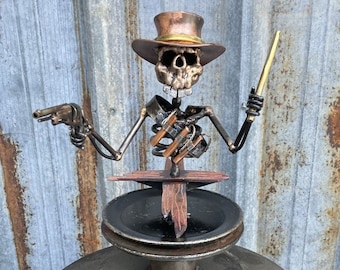 Outlaw cowboy "Pale Rider"metal sculpture hood ornament