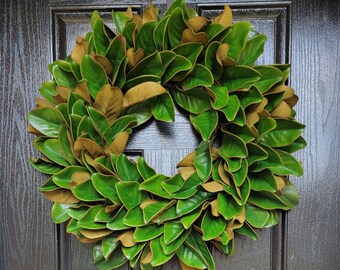 Magnolia Wreath, Everyday Magnolia Wreaths for Front Door, Year Round Magnolia Wreath, Everyday Wreath, Year Round Wreath, Magnolia Leaves