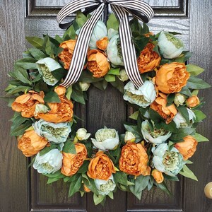 Summer Peony Wreath, Everyday Wreath, Fall Peony Wreath, Front Door Wreath, Summer Wreath for Front Door, Peony Wreaths, Spring Wreath