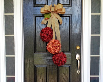 Fall Wreath, Fall Wreath for Front Door, Fall Hydrangea Door Hanger, Fall Door Hanger, Autumn Door Decor, Shabby Chic, Fall Hydrangea Wreath