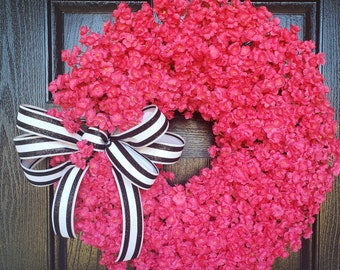 VALENTINE WREATH - Valentine's Door Wreath - Door Wreaths - Valentine's Wreath - Pink Wreaths- Spring Wreath-Summer Wreath-Front Door Wreath