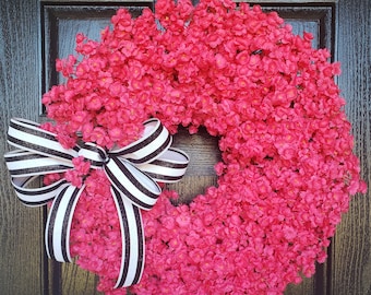 Pink Front Door Wreaths - Pink Wreaths - Spring Wreath - Summer Wreath - Front Door Wreath - Everyday Wreath - Pink Door Decor - Pink Decor