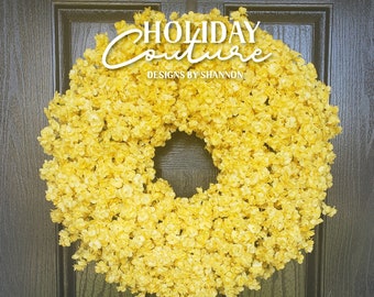 Yellow Door Wreaths - Yellow Wreaths - Spring Wreath - Summer Wreath - Front Door Wreath - Everyday Wreath - Yellow Door Decor -Yellow Decor