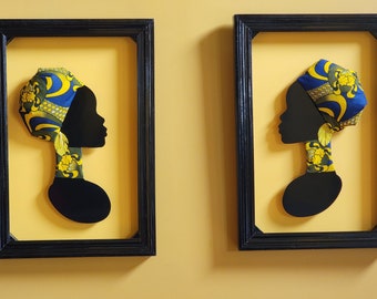 African Art, 3D African Art, Black History, African Wall Art, Ankara Art, African Ankara Decor, African Decor, African Wall Decor, NEW ART