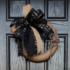African Wreath-African Mudcloth Wreath-Black Heritage-Mudcloth Wreath-Modern Wreath-Ethnic Wreath-Wreaths-Custom Wreaths-Front Door Wreath