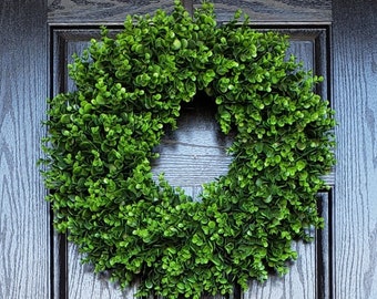 Boxwood Wreath, Door Wreaths, Natural Looking Boxwood Wreath, Artificial Boxwood Wreaths, Everyday Wreath, Wreath for Front Door