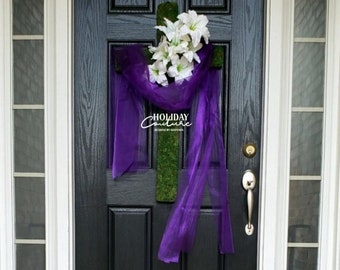 Cross Wreath-Lent Wreath-Lent Cross Wreath-Lily Wreath-Easter Wreath-Front Door Wreath-Easter Cross Wreath-Lily Wreath-Christian Wreath