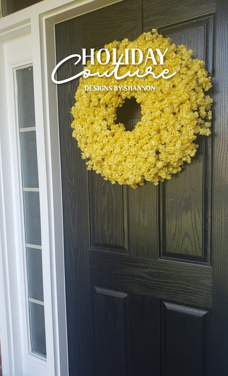 Yellow Door Wreaths Yellow Wreaths Spring Wreath Summer Etsy