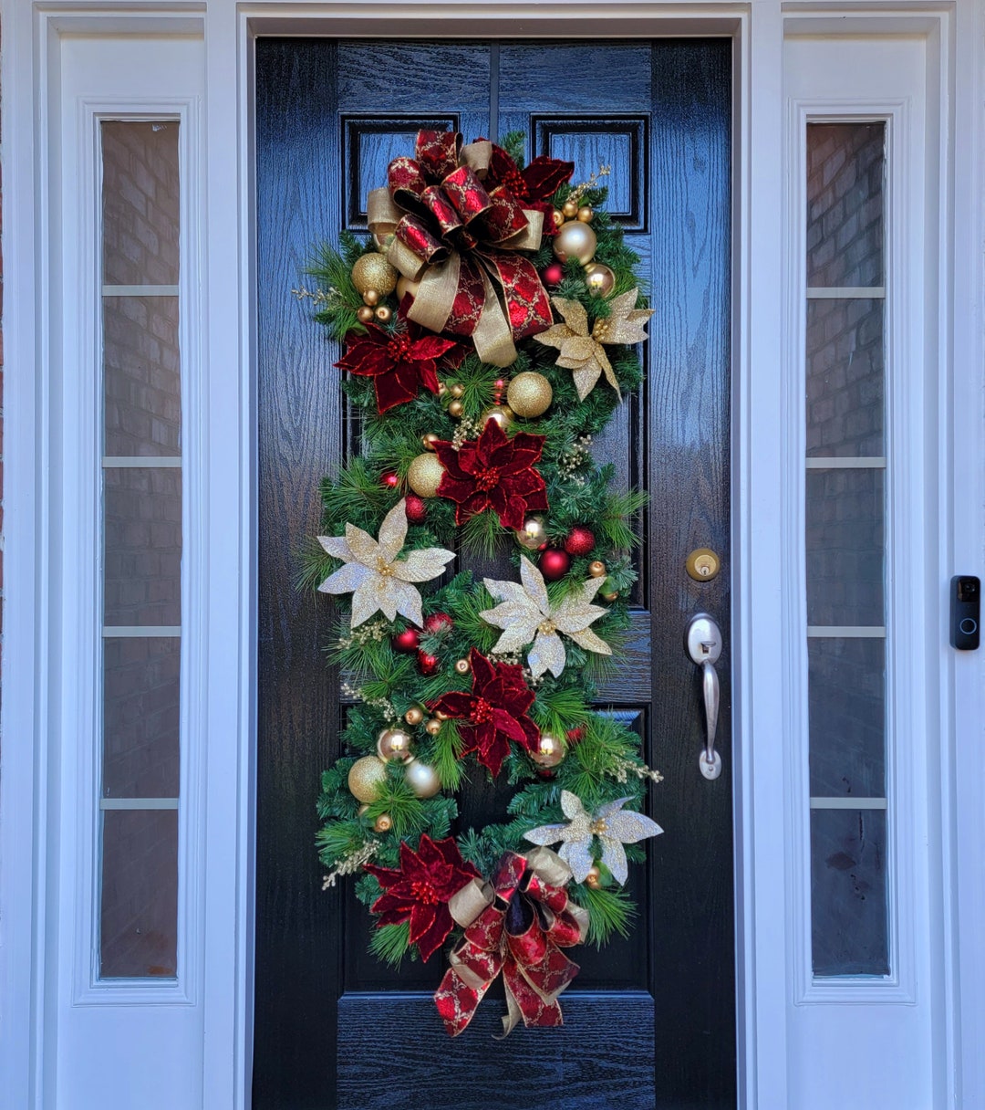 Triple Christmas Wreath Christmas Wreaths for Front Door - Etsy