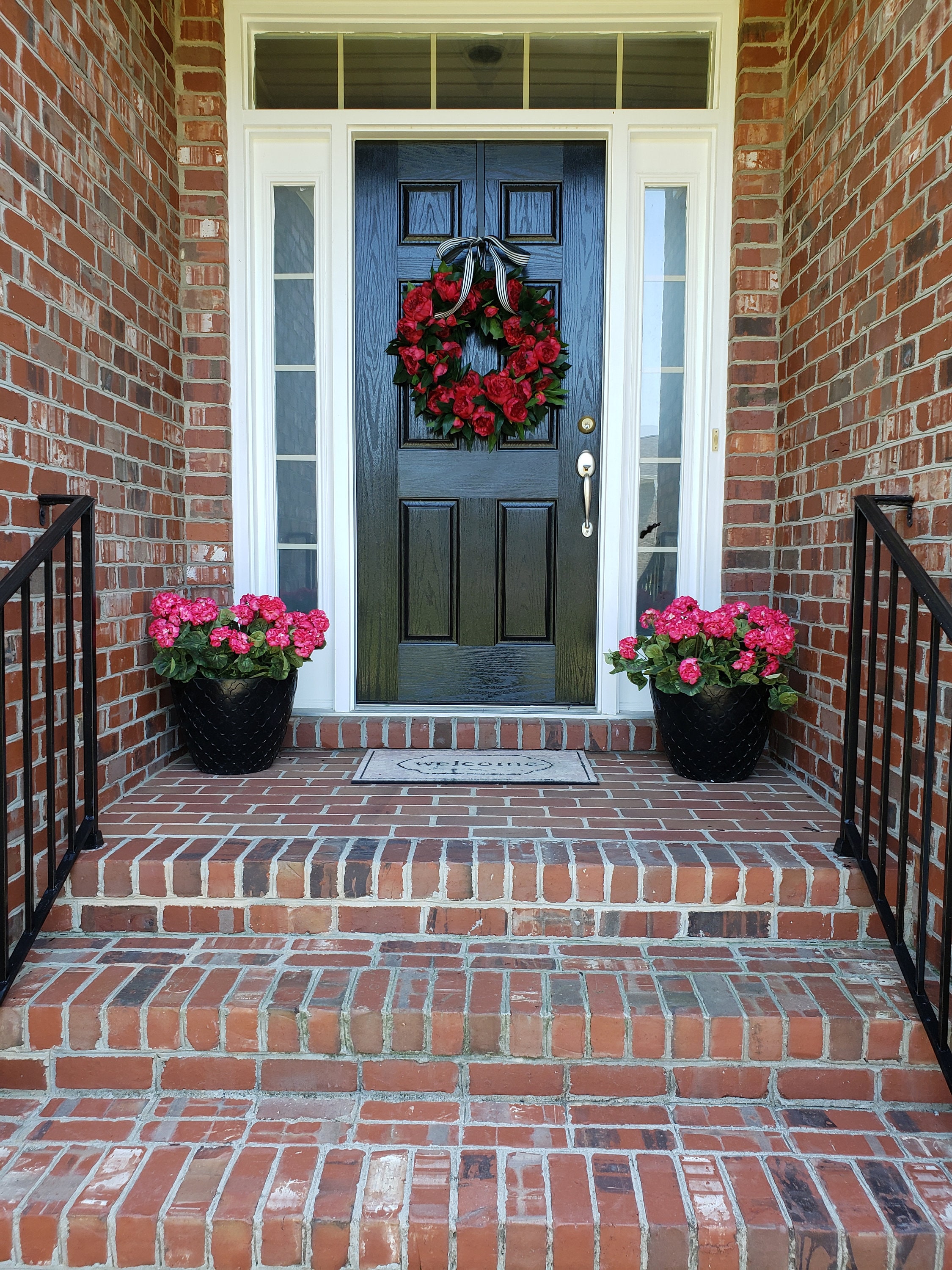 Wreath for front door year round, year round wreaths for front door, wreath  with Peony, Wreath with burl…