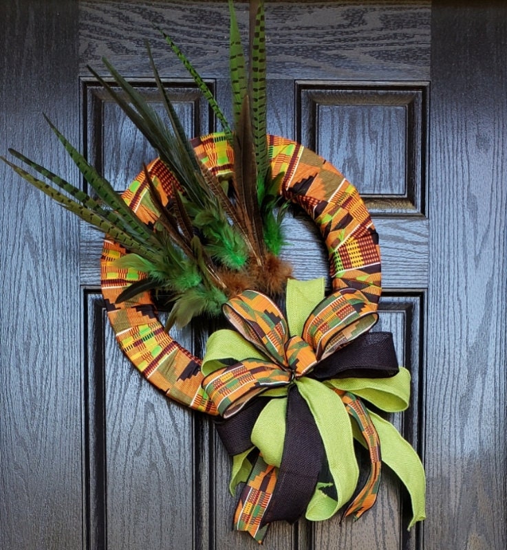 Kente Wreath Kente Cloth Wreath Afrocentric Wreath African