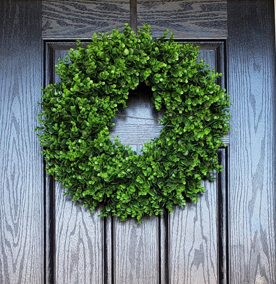 Year Round Wreath, Fall Wreath, Greenery Wreath, Boxwood Wreath, Eucalyptus  Wreath, Door Decor, Door Wreath, Farmhouse Decor, Floral Wreath 