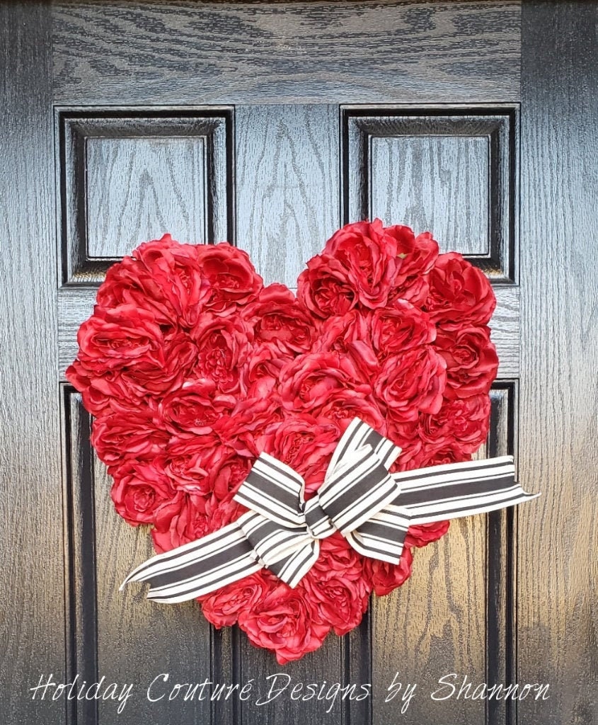Heart Wreath Valentine S Day Wreath For Front Door Valentine S Day