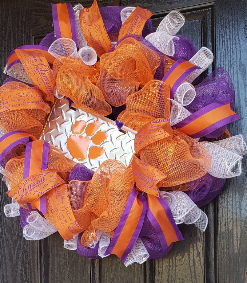Clemson Wreath Clemson University Wreath Clemson Tigers
