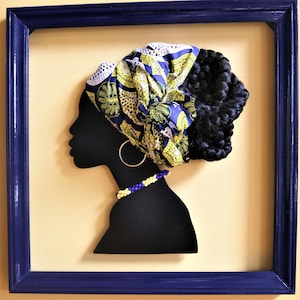 African Art, 3D African Art, Black History, African Wall Art, Ankara Art, African Ankara Decor, African Decor, African Wall Decor Bild 1