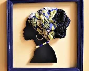 African Art, 3D African Art, Black History, African Wall Art, Ankara Art, African Ankara Decor, African Decor, African Wall Decor