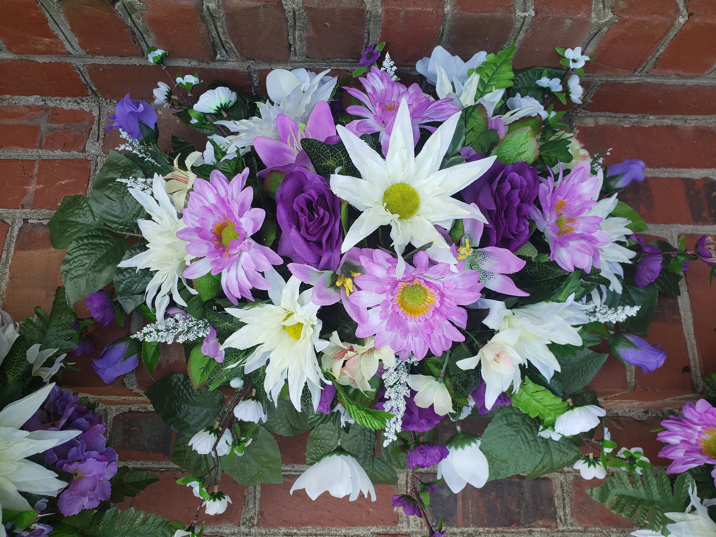 READY TO SHIP Cemetery Flowers Cemetery Saddle Gravesite Decor