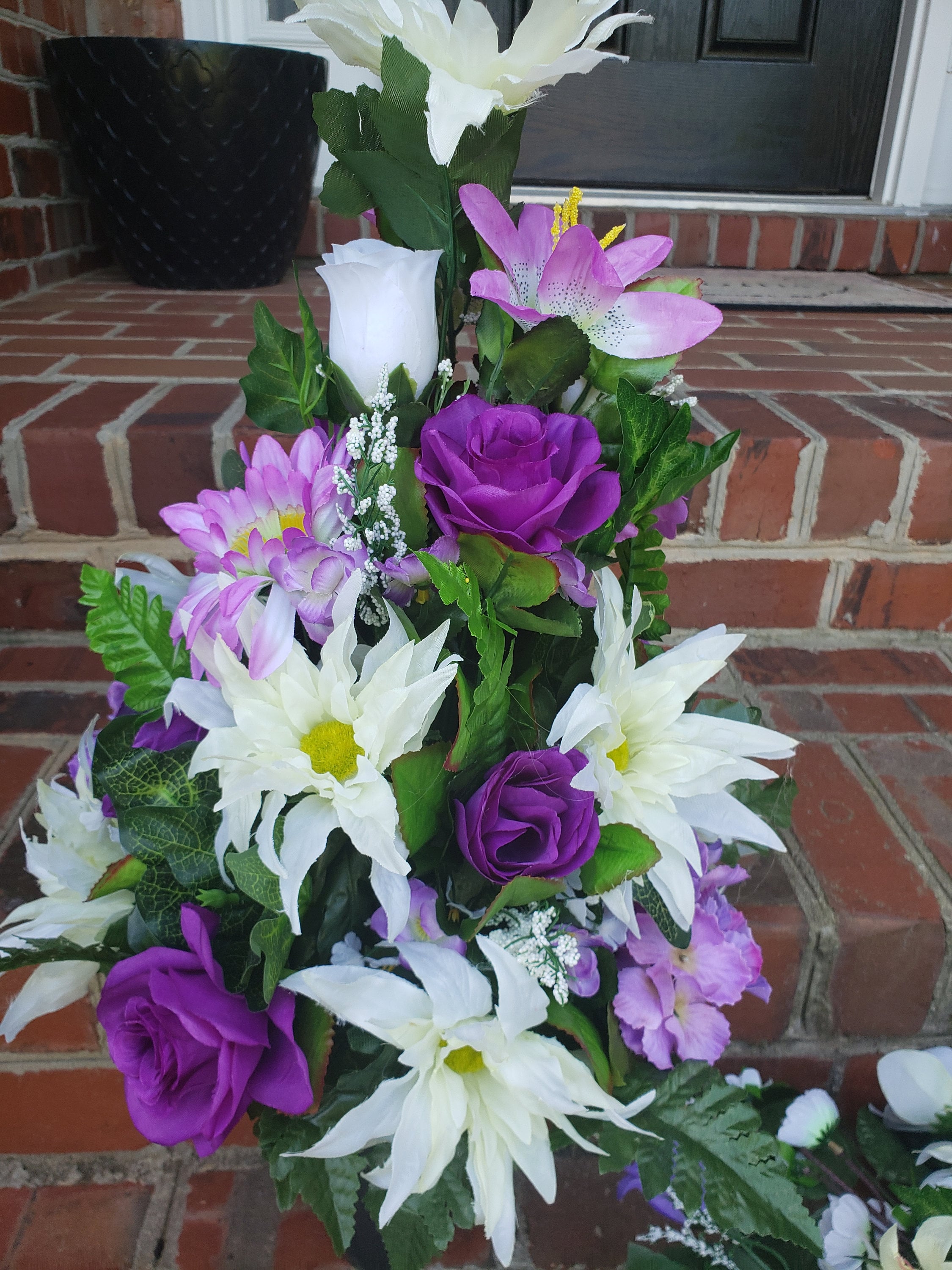 READY TO SHIP Cemetery Flowers Cemetery Saddle Gravesite Decor