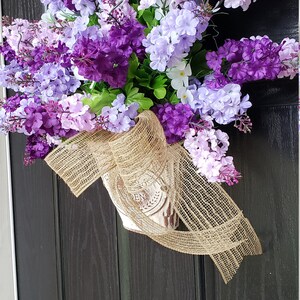 Lilac Wreath-Spring Wreath-Summer Wreath-Mother's Day Gift-Purple Lilacs-Farmhouse Wreaths-Front Door Wreath-Easter Wreath-Shabby Chic image 3