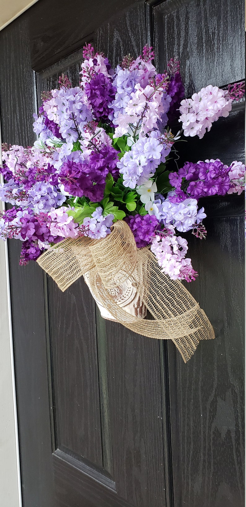 Lilac Wreath-Spring Wreath-Summer Wreath-Mother's Day Gift-Purple Lilacs-Farmhouse Wreaths-Front Door Wreath-Easter Wreath-Shabby Chic image 3