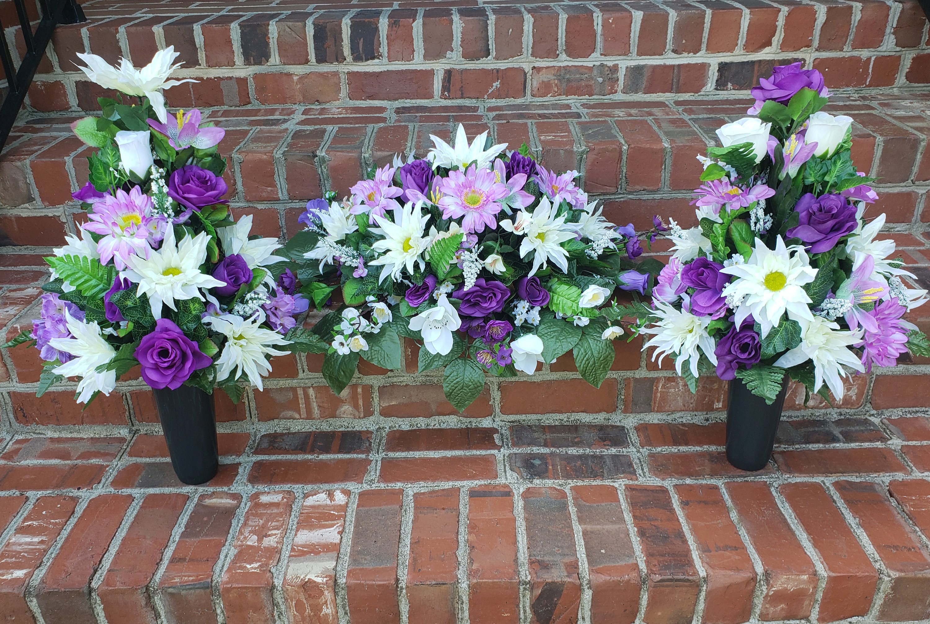 READY TO SHIP Cemetery Flowers Cemetery Saddle Gravesite Decor