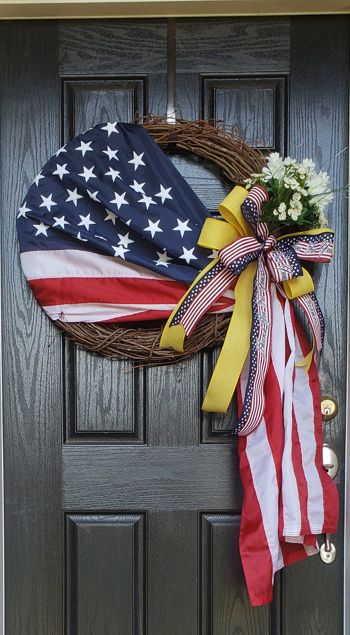 Patriotic Wreath Americana Wreath Memorial Day Wreath Red - Etsy