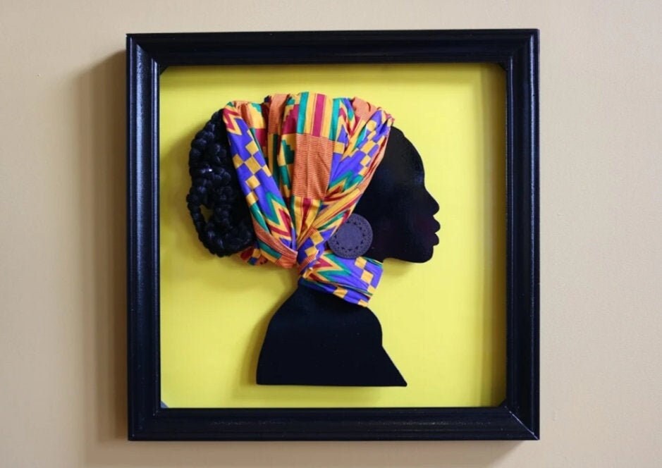 African Art, 3D African Art, Black History, African Wall Art, Kente Art