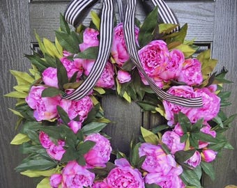 Front Door Summer Wreath, Pink Peony Wreath for Door, Summer Peony Wreath SALE, Front Door Wreaths, Summer Wreath for Front Door