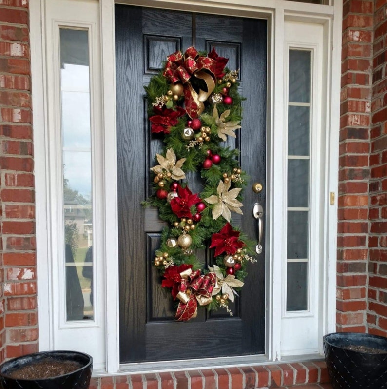Triple Christmas Wreath Christmas Wreaths for Front Door | Etsy
