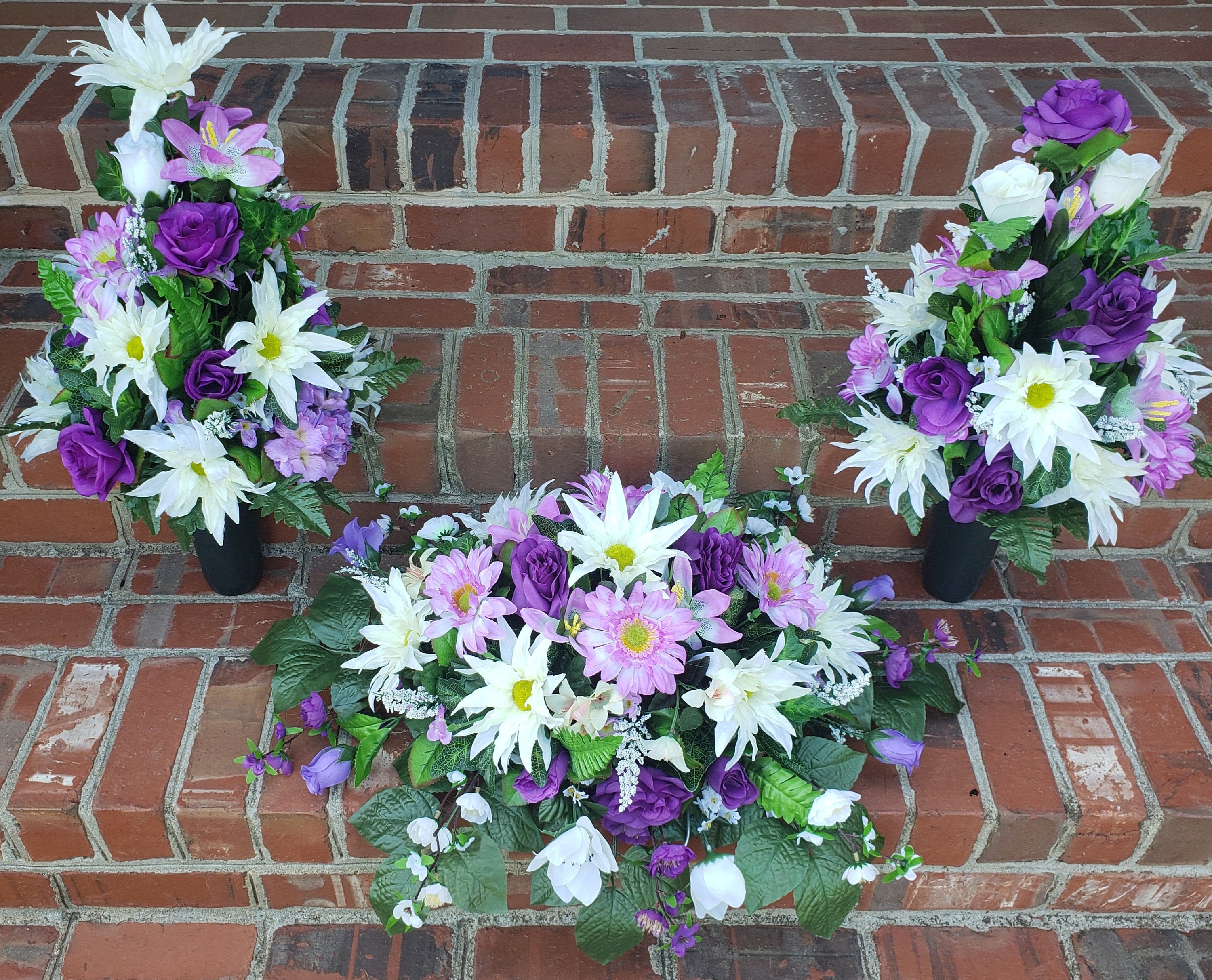 READY TO SHIP Cemetery Flowers Cemetery Saddle Gravesite Decor