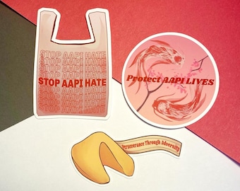 Stop asiatische Hass Aufkleber | Stoppen Sie AAPI Hate Stickers | 100% Erlös gespendet | wasserfestem Vinyl