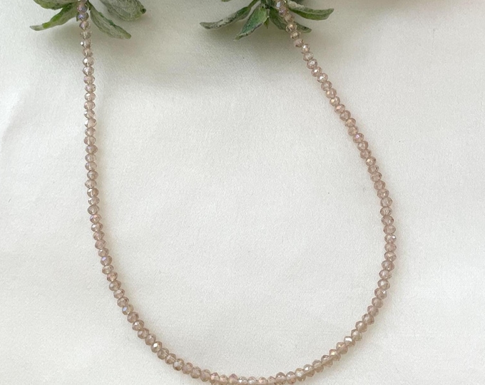 Dainty Crystal Bead Choker: Minimalist 18K Gold Plated Necklace