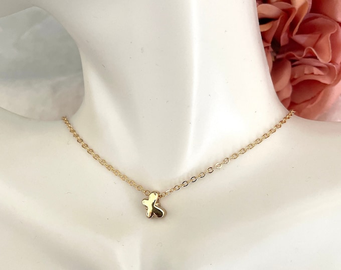 Dainty Butterfly Necklace: 18K Gold Plated, Minimalist Jewelry