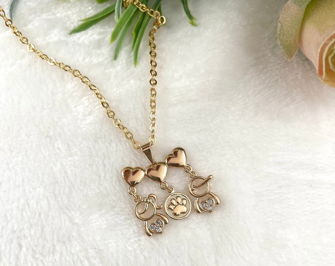 Children necklace, Dog Mom gift, Mothers Day necklace, Sentimental mom gift, Love Paw Necklace, Mothers day necklace gift for mom