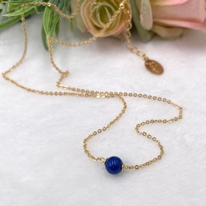 Lapis Lazuli necklace, blue stone necklace, tiny gemstone choker, natural lapis lazuli necklace, dainty choker, minimalist choker